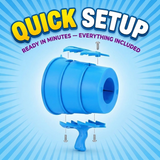 Quick setup — exploded assembly view with screws