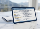 The back of card 118, Airspace and Weather, printed in four labelled blocks: the answer, the reasoning, the follow-up an examiner asks next, and the FAA reference 14 CFR 91.155